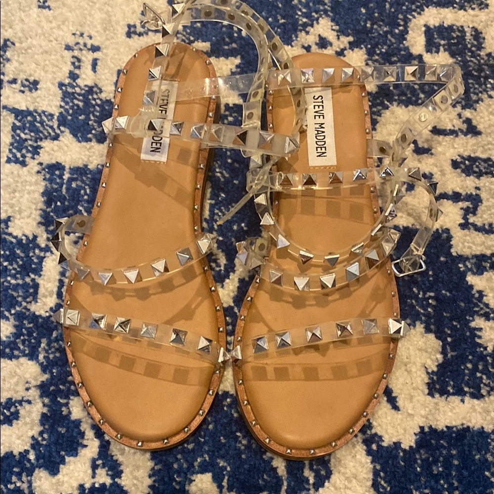 Steve Madden Clear Studded Sandals